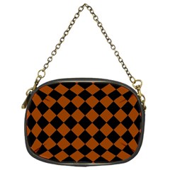 Block Fiesta - Burnt Orange & Black Chain Purse (one Side) by FashionBoulevard