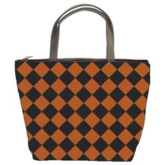 Block Fiesta - Burnt Orange & Black Bucket Bag by FashionBoulevard