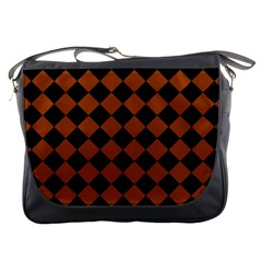 Block Fiesta - Burnt Orange & Black Messenger Bag by FashionBoulevard