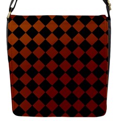 Block Fiesta - Burnt Orange & Black Flap Closure Messenger Bag (s) by FashionBoulevard