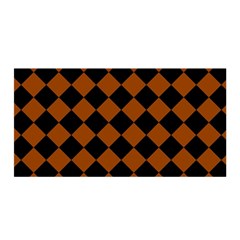 Block Fiesta - Burnt Orange & Black Satin Wrap by FashionBoulevard