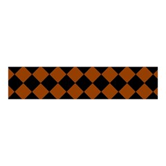 Block Fiesta - Burnt Orange & Black Velvet Scrunchie by FashionBoulevard