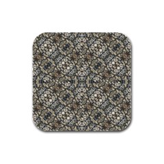 Urban Art Textured Print Pattern Rubber Square Coaster (4 Pack)  by dflcprintsclothing