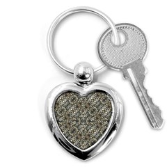 Urban Art Textured Print Pattern Key Chain (heart) by dflcprintsclothing