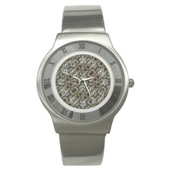 Urban Art Textured Print Pattern Stainless Steel Watch by dflcprintsclothing