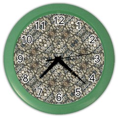 Urban Art Textured Print Pattern Color Wall Clock by dflcprintsclothing