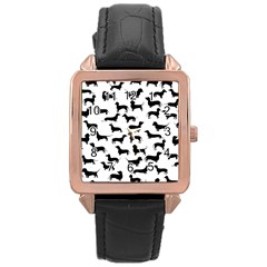 Dachshunds! Rose Gold Leather Watch  by ZeeBee