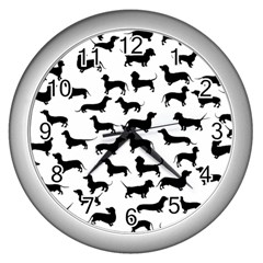 Dachshunds! Wall Clock (silver) by ZeeBee