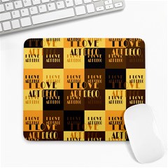 I Love Art Deco Typographic Motif Collage Print Large Mousepads by dflcprintsclothing