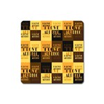 I Love Art Deco Typographic Motif Collage Print Square Magnet Front