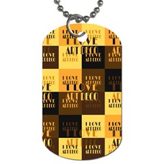 I Love Art Deco Typographic Motif Collage Print Dog Tag (two Sides) by dflcprintsclothing