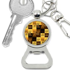 I Love Art Deco Typographic Motif Collage Print Bottle Opener Key Chain