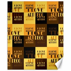 I Love Art Deco Typographic Motif Collage Print Canvas 16  X 20 