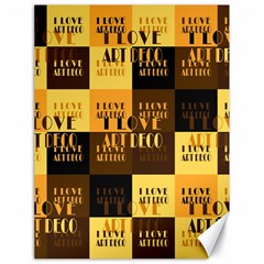 I Love Art Deco Typographic Motif Collage Print Canvas 18  X 24  by dflcprintsclothing