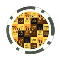 I Love Art Deco Typographic Motif Collage Print Poker Chip Card Guard by dflcprintsclothing