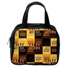 I Love Art Deco Typographic Motif Collage Print Classic Handbag (one Side)