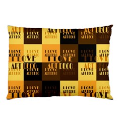 I Love Art Deco Typographic Motif Collage Print Pillow Case by dflcprintsclothing