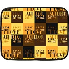 I Love Art Deco Typographic Motif Collage Print Double Sided Fleece Blanket (mini) 