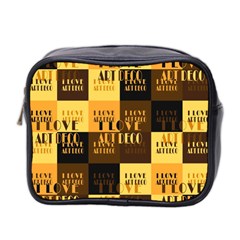 I Love Art Deco Typographic Motif Collage Print Mini Toiletries Bag (two Sides) by dflcprintsclothing