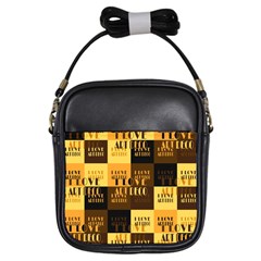 I Love Art Deco Typographic Motif Collage Print Girls Sling Bag by dflcprintsclothing