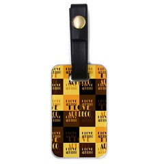 I Love Art Deco Typographic Motif Collage Print Luggage Tag (one Side)