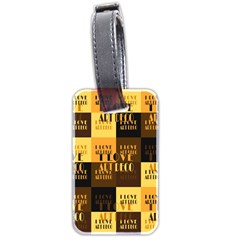 I Love Art Deco Typographic Motif Collage Print Luggage Tag (two Sides) by dflcprintsclothing