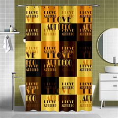 I Love Art Deco Typographic Motif Collage Print Shower Curtain 48  X 72  (small)  by dflcprintsclothing