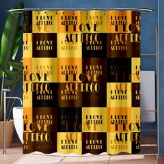 I Love Art Deco Typographic Motif Collage Print Shower Curtain 60  X 72  (medium) 