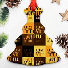 I Love Art Deco Typographic Motif Collage Print Christmas Tree Ornament (two Sides) by dflcprintsclothing