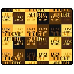 I Love Art Deco Typographic Motif Collage Print Double Sided Fleece Blanket (medium)  by dflcprintsclothing