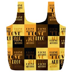 I Love Art Deco Typographic Motif Collage Print Full Print Recycle Bag (xl) by dflcprintsclothing