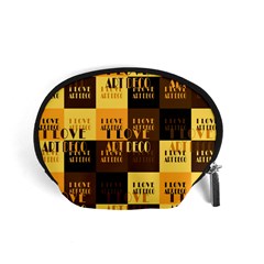 I Love Art Deco Typographic Motif Collage Print Accessory Pouch (small)