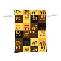 I Love Art Deco Typographic Motif Collage Print Lightweight Drawstring Pouch (l) by dflcprintsclothing