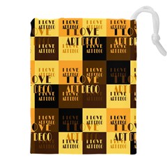 I Love Art Deco Typographic Motif Collage Print Drawstring Pouch (5xl)