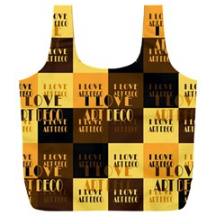 I Love Art Deco Typographic Motif Collage Print Full Print Recycle Bag (xxl) by dflcprintsclothing