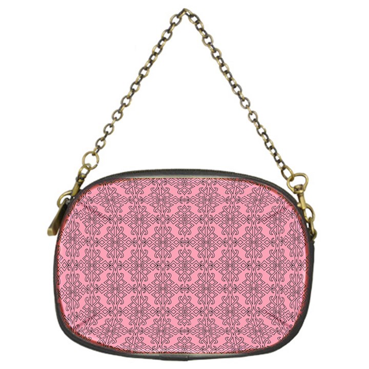 Timeless - Black & Flamingo Pink Chain Purse (One Side)