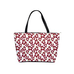 Cute Flowers - Carmine Red White Classic Shoulder Handbag by FashionBoulevard