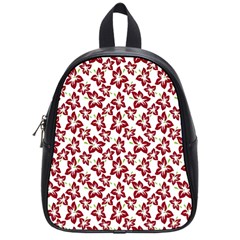 Cute Flowers - Carmine Red White School Bag (small) by FashionBoulevard