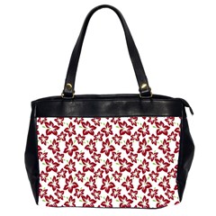 Cute Flowers - Carmine Red White Oversize Office Handbag (2 Sides) by FashionBoulevard