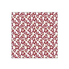 Cute Flowers - Carmine Red White Satin Bandana Scarf by FashionBoulevard