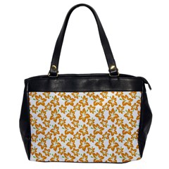 Cute Flowers - Honey Orange White Oversize Office Handbag by FashionBoulevard