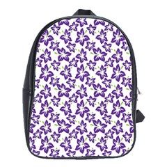 Cute Flowers - Imperial Purple School Bag (large) by FashionBoulevard