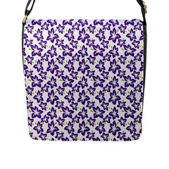 Cute Flowers - Imperial Purple Flap Closure Messenger Bag (l) by FashionBoulevard