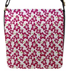 Cute Flowers - Peacock Pink White Flap Closure Messenger Bag (s) by FashionBoulevard