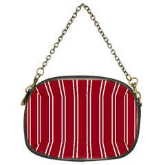 Nice Stripes - Carmine Red Chain Purse (two Sides) by FashionBoulevard