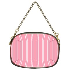 Nice Stripes - Flamingo Pink Chain Purse (one Side) by FashionBoulevard