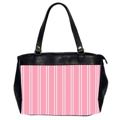 Nice Stripes - Flamingo Pink Oversize Office Handbag (2 Sides) by FashionBoulevard