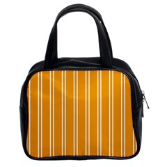 Nice Stripes - Honey Orange Classic Handbag (two Sides) by FashionBoulevard