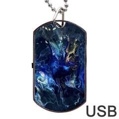 Somewhere In Space Dog Tag Usb Flash (one Side) by CKArtCreations