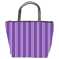 Nice Stripes - Imperial Purple Bucket Bag by FashionBoulevard